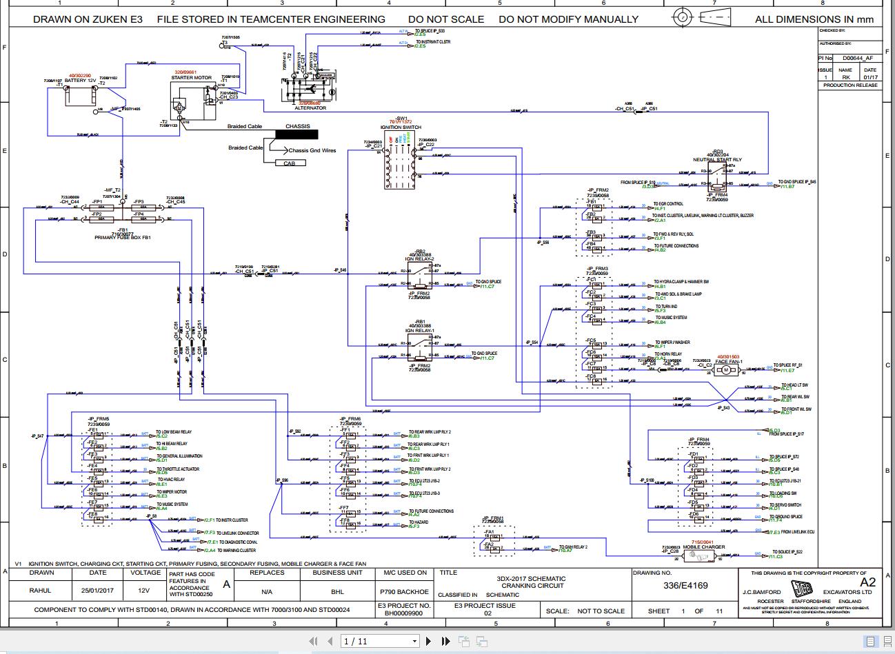 JCB Loader 3DX SUPER T3 2012 2024 Electrical and Hydraulic Diagram (1)