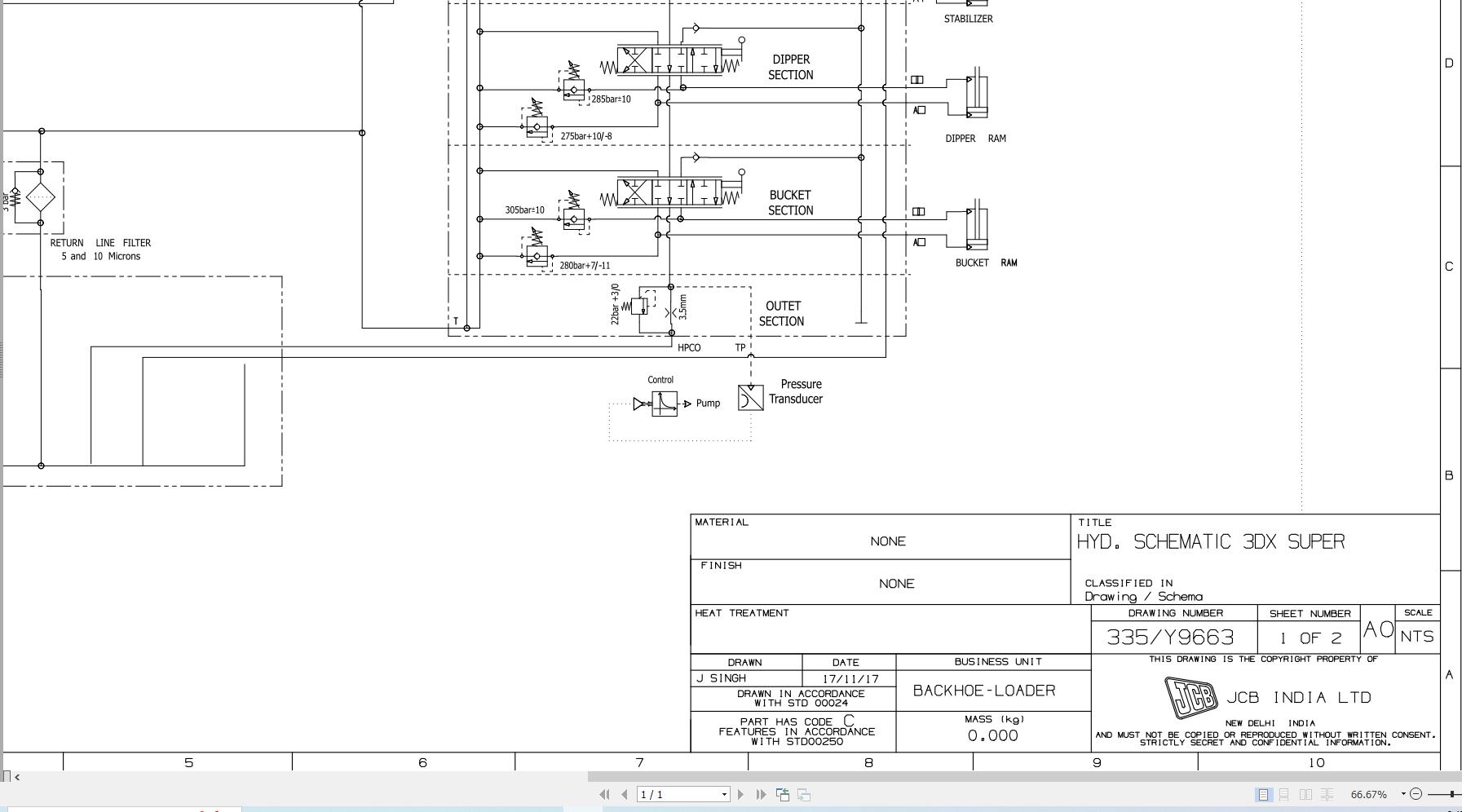 JCB Loader 3DX SUPER T3 2012 2024 Electrical and Hydraulic Diagram (2)