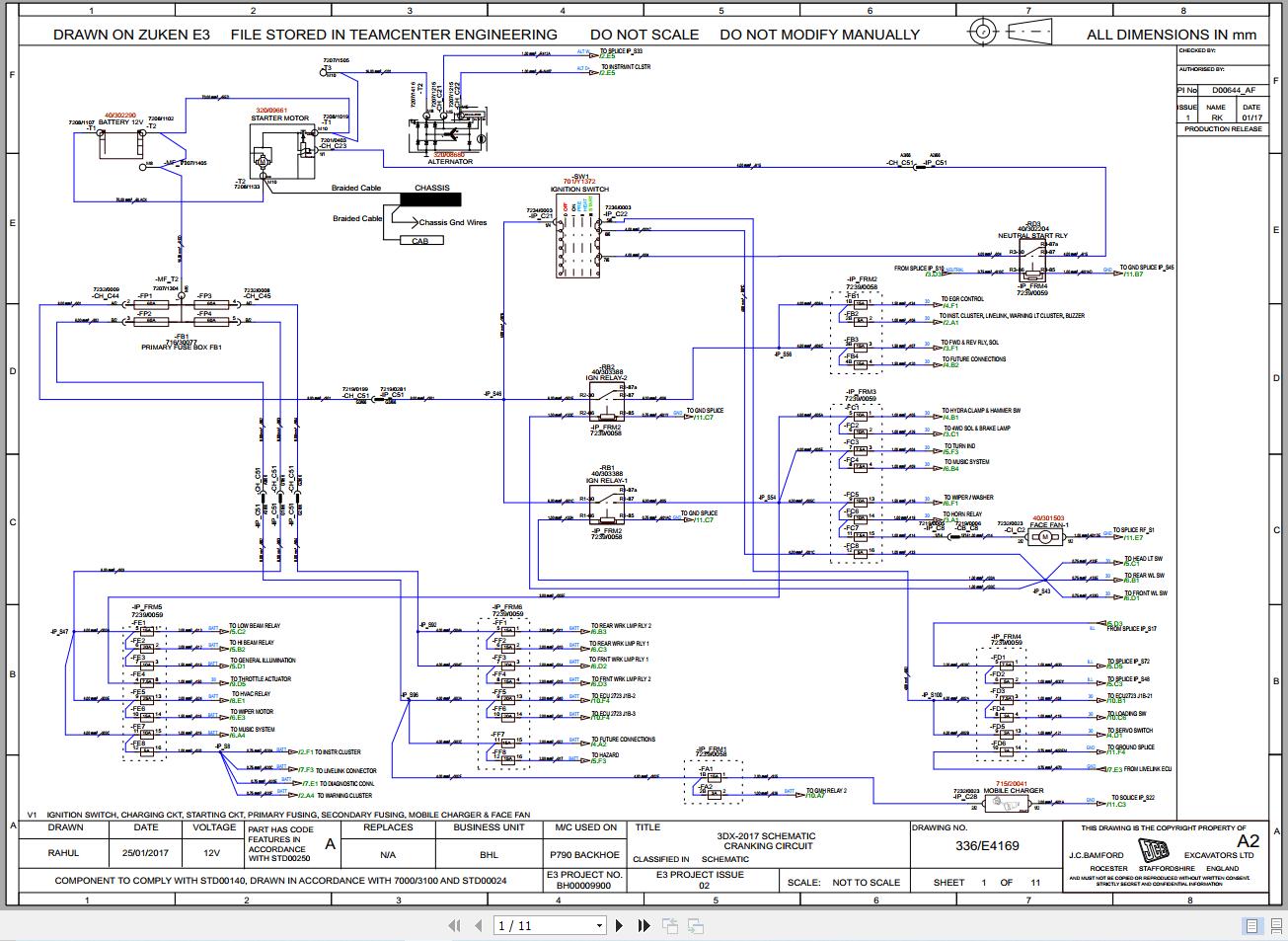 JCB Loader 3DX XTRA BSII BSIII 2014 2021 Electrical and Hydraulic Diagram (1)