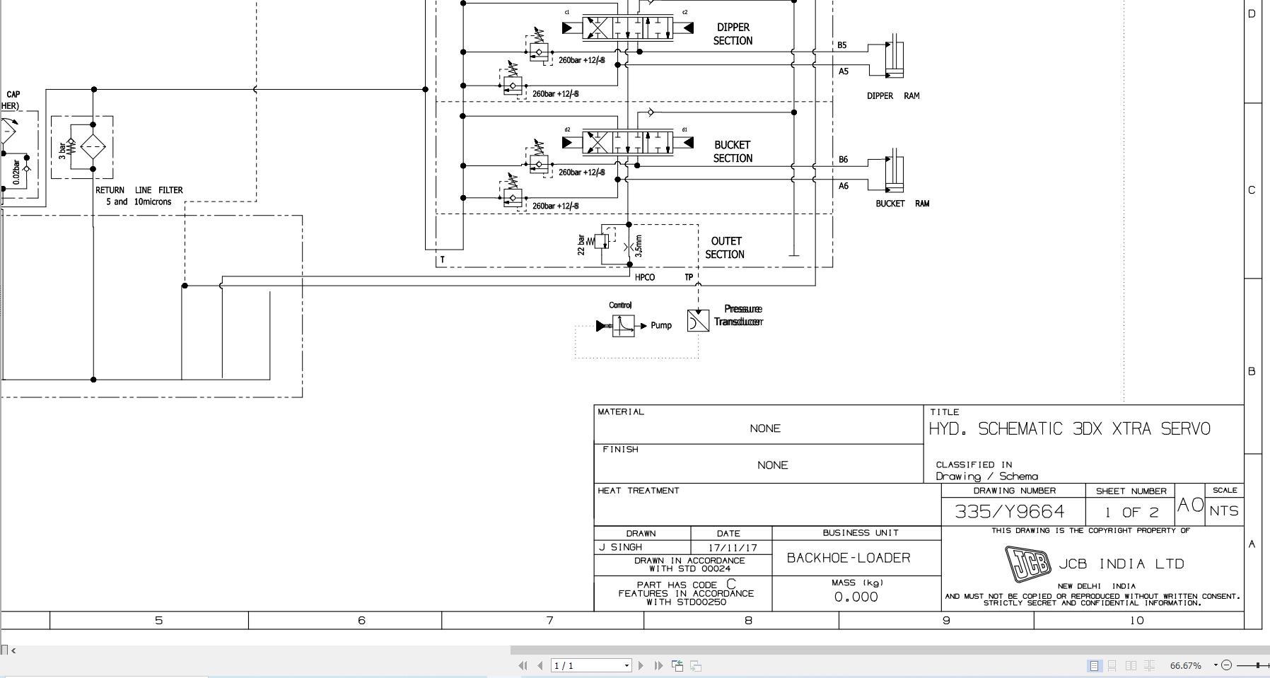 JCB Loader 3DX XTRA BSII BSIII 2014 2021 Electrical and Hydraulic Diagram (2)