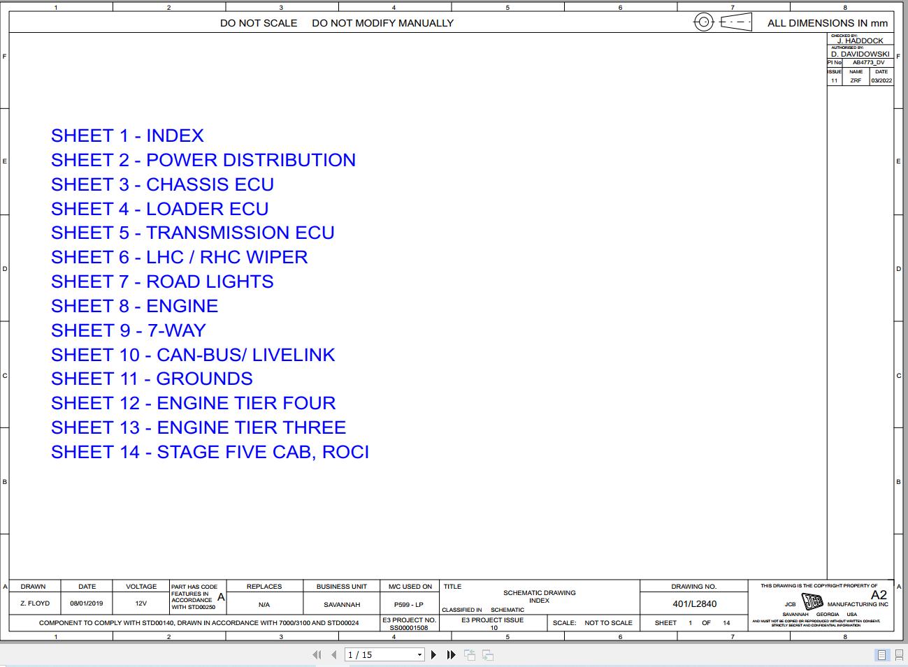 JCB Loader 3TS 8T NA T4F GE0 2021 2025 Electrical and Hydraulic Diagram (1)