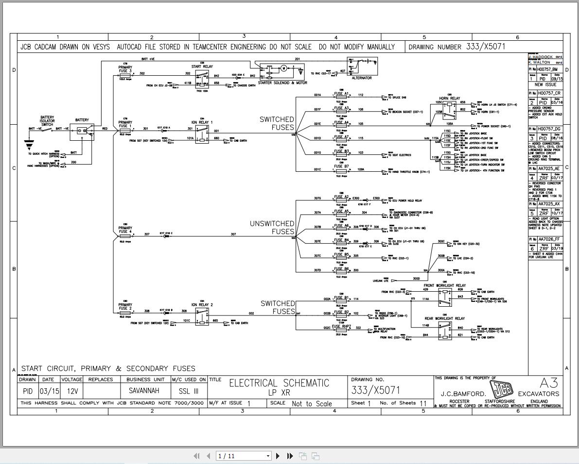 JCB Loader 3TS 8W T4F GE0 2016 2022 Electrical and Hydraulic Diagram (1)