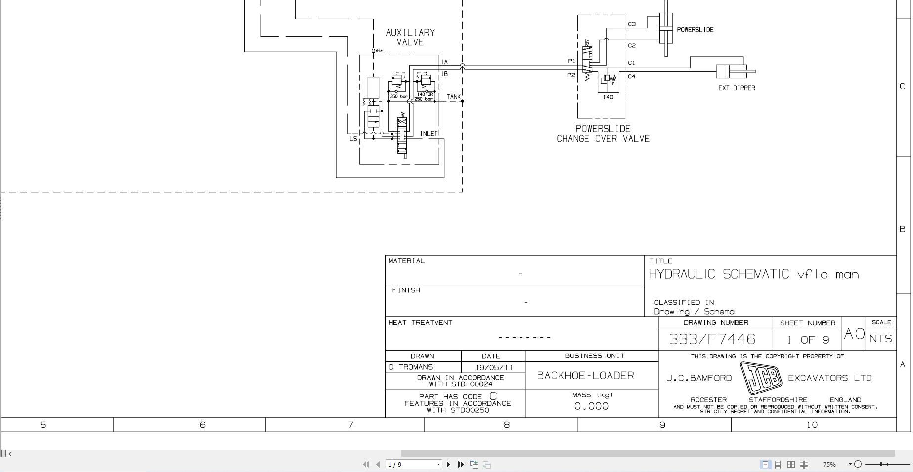 JCB Loader 4CX T2 M0S 2018 Electrical and Hydraulic Diagram (1)