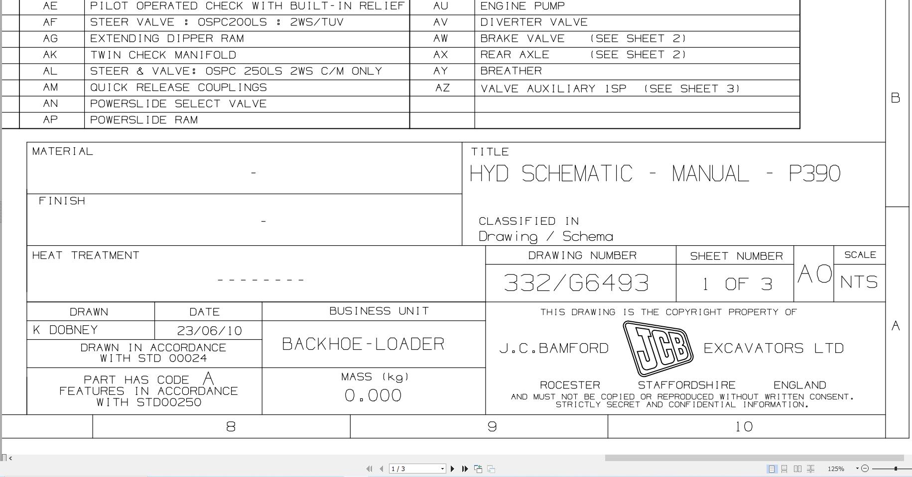JCB Loader 4CX T4i JCB 2012 2021 Hydraulic Diagram (1)