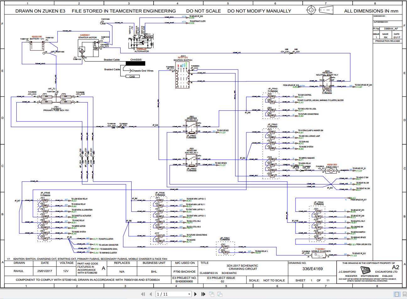 JCB Loader 4DX BSII BSIII HAR 2006 2024 Electrical and Hydraulic Diagram (1)