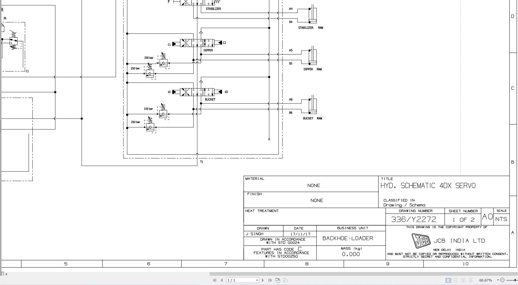 JCB Loader 4DX BSII BSIII HAR 2006 2024 Electrical and Hydraulic Diagram (2)