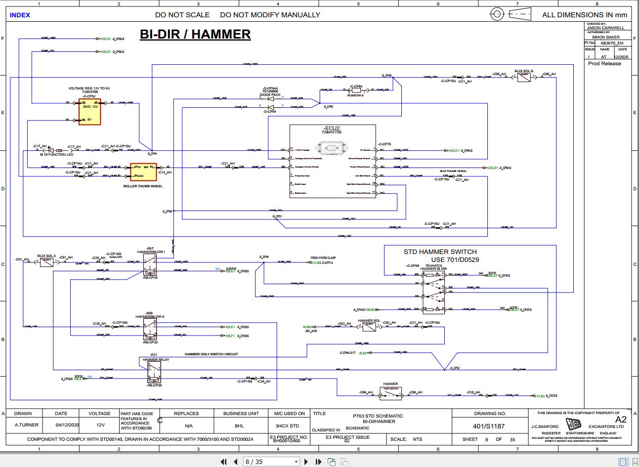 JCB Loader 5CX Manual Controls STV 2021 2025 Electrical and Hydraulic Diagram (2)