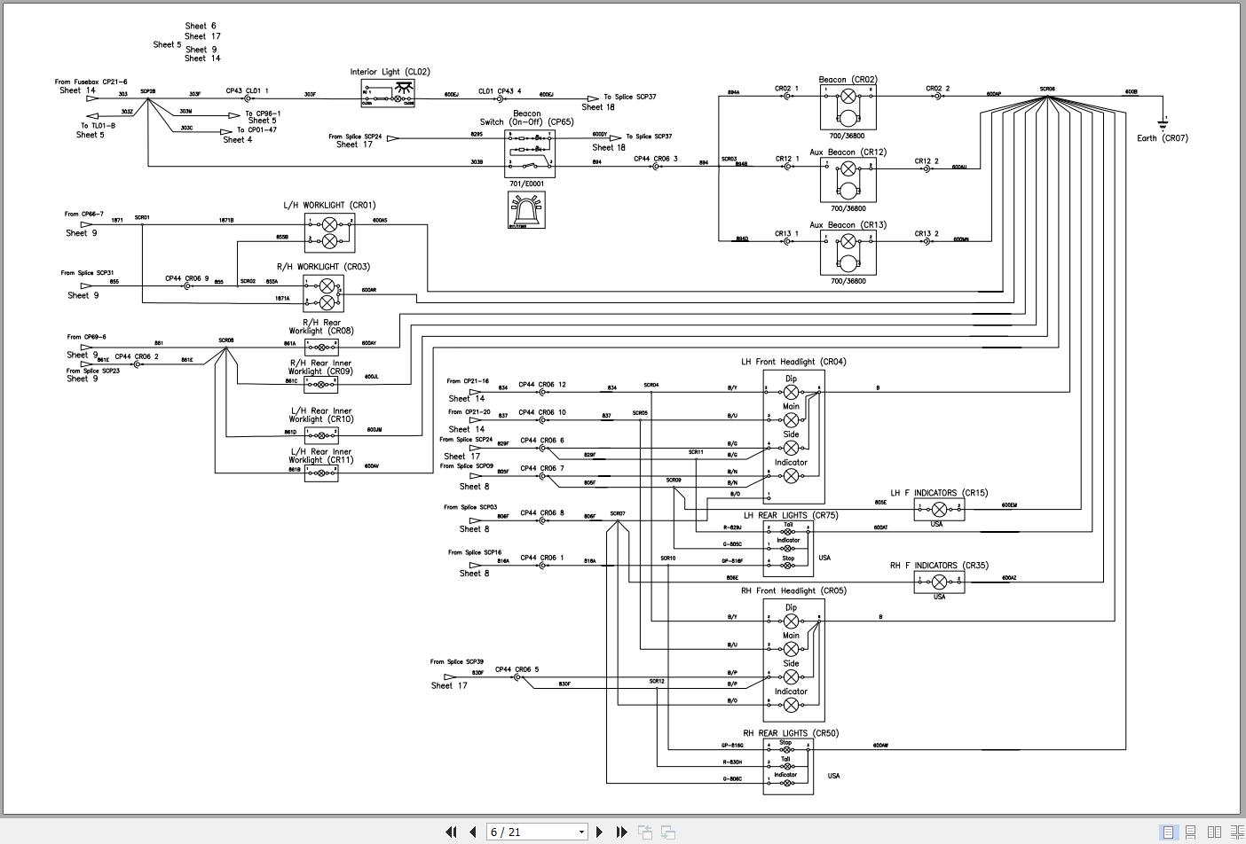 JCB Loader 5CX T2 2012 2025 Electrical and Hydraulic Diagram (3)