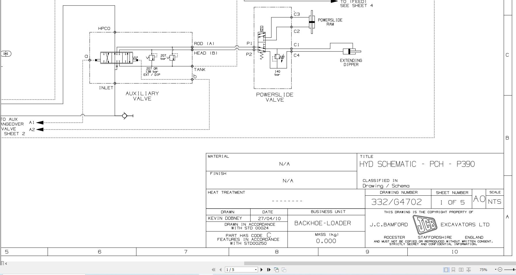 JCB Loader 5CX T3 2014 2022 Electrical and Hydraulic Diagram (1)