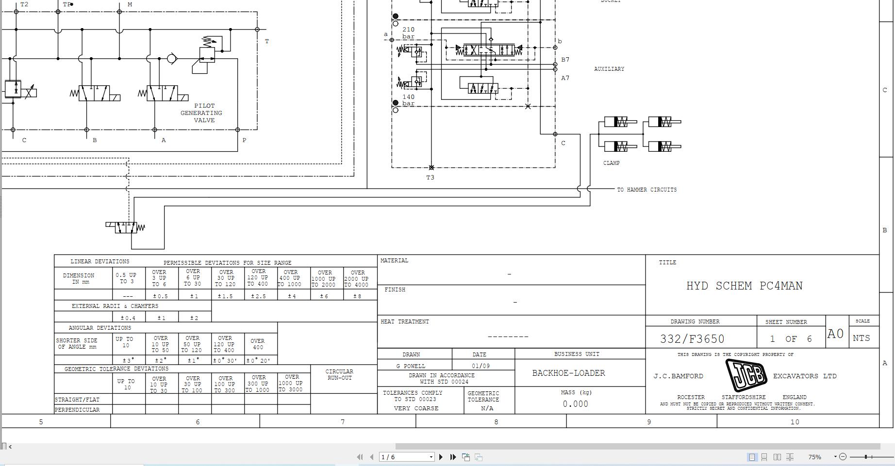 JCB Loader 5CX Wastemaster T3 2015 2018 Electrical and Hydraulic Diagram (2)