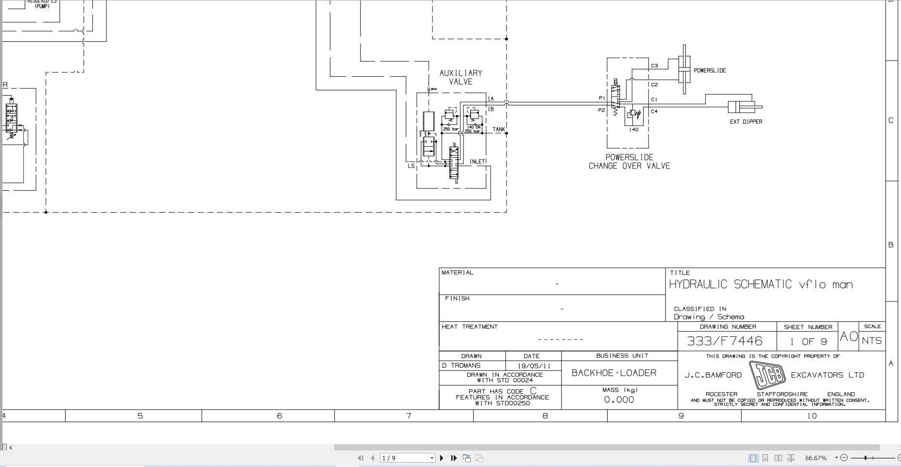 JCB Loader 5CX Wastemaster T4i 2014 2016 Electrical and Hydraulic Diagram (2)