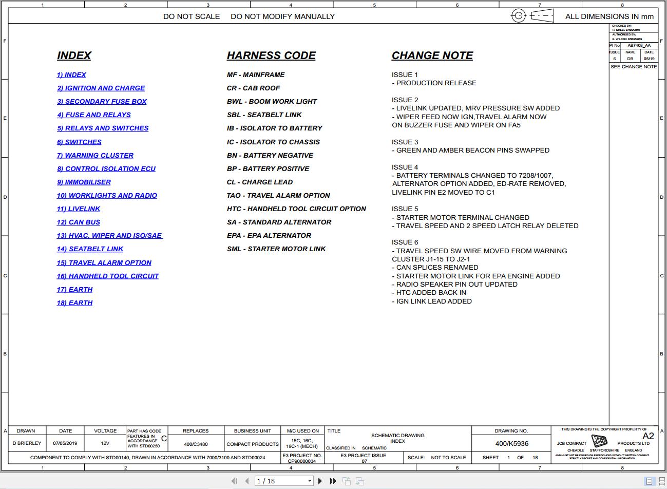 JCB Mini Excavator 15C 1 T3 2018 2019 Electrical and Hydraulic Diagram (1)