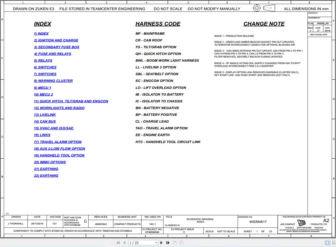 JCB Mini Excavator 19C 1 PC T3 2017 2025 Electrical and Hydraulic Diagram (1)