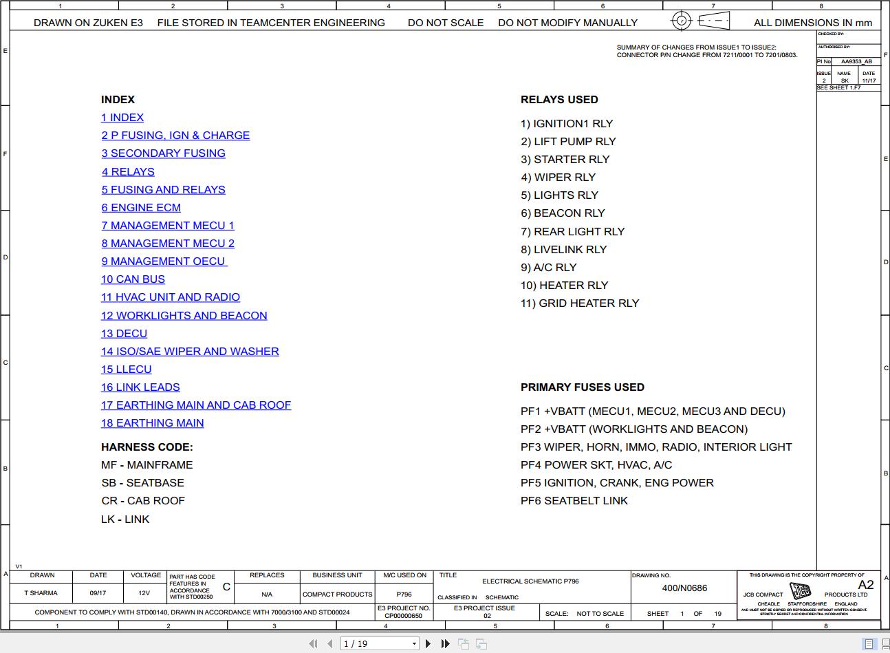 JCB Mini Excavator 50Z T3 RAJ 2018 2022 Electrical and Hydraulic Diagram (1)
