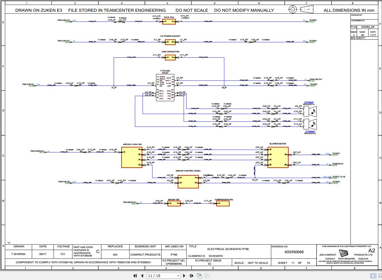 JCB Mini Excavator 50Z T3 RAJ 2018 2022 Electrical and Hydraulic Diagram (2)
