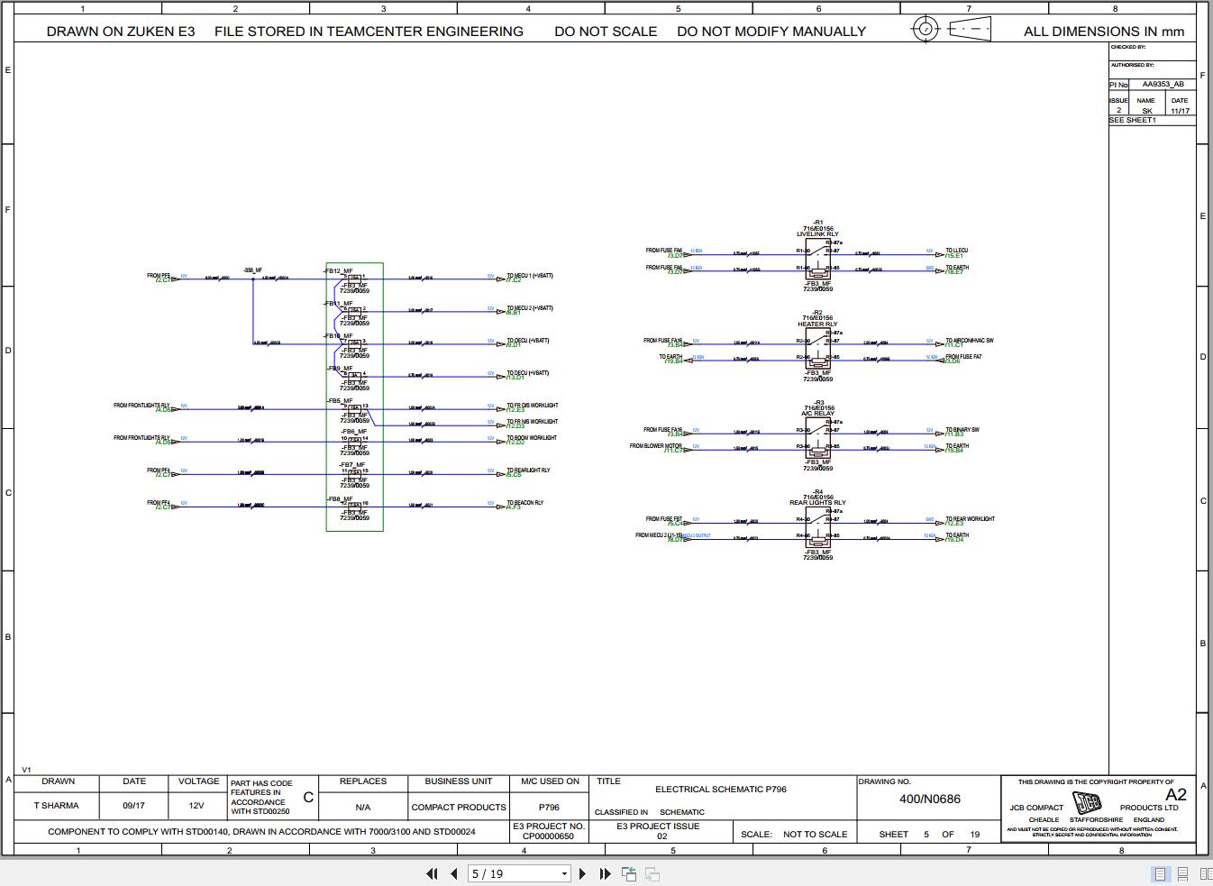 JCB Mini Excavator 55Z T3 RAJ 2018 2022 Electrical Diagram (2)