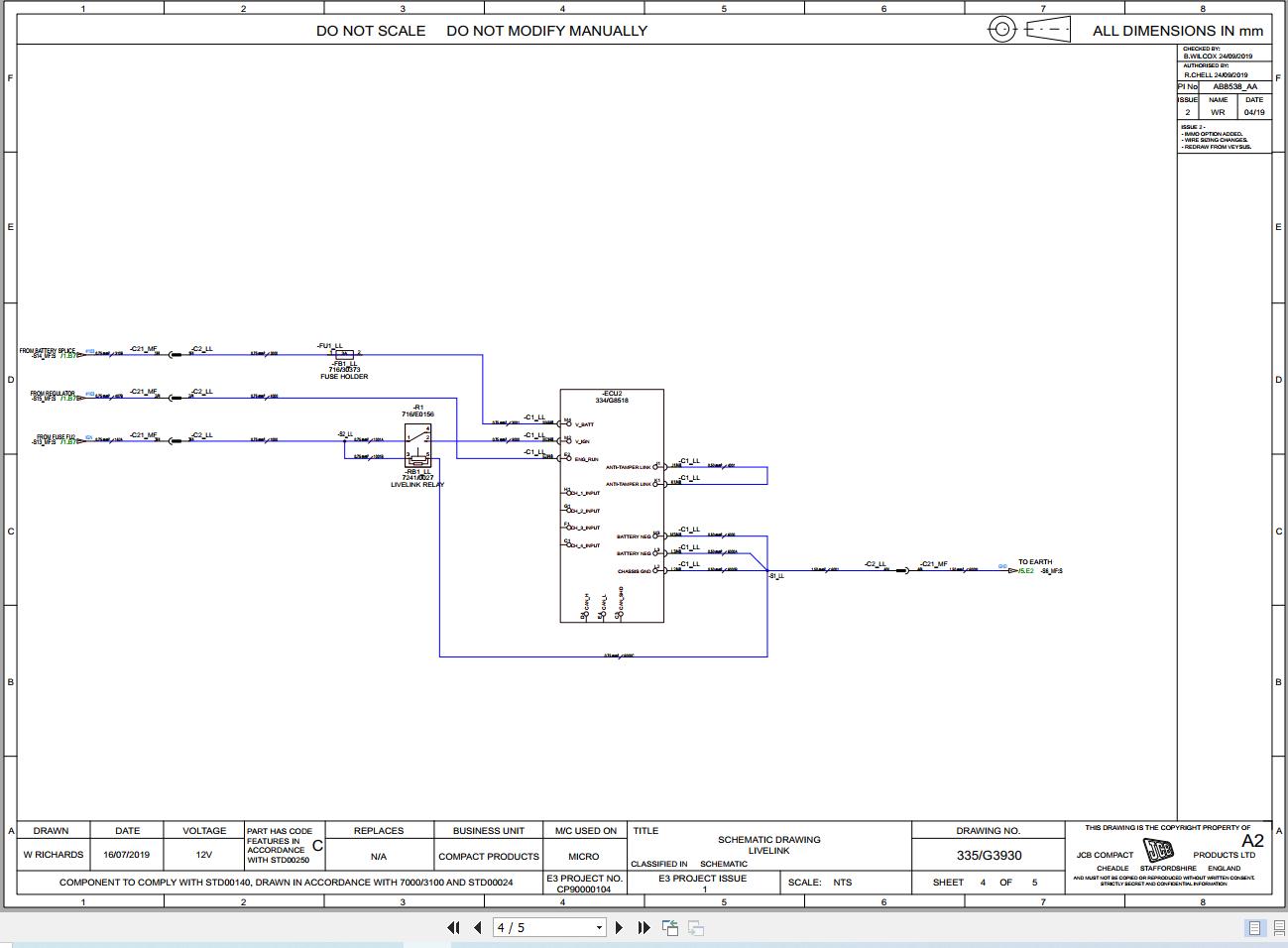JCB Mini Excavator 8008 CTS STV 2019 2025 Electrical and Hydraulic Diagram (1)