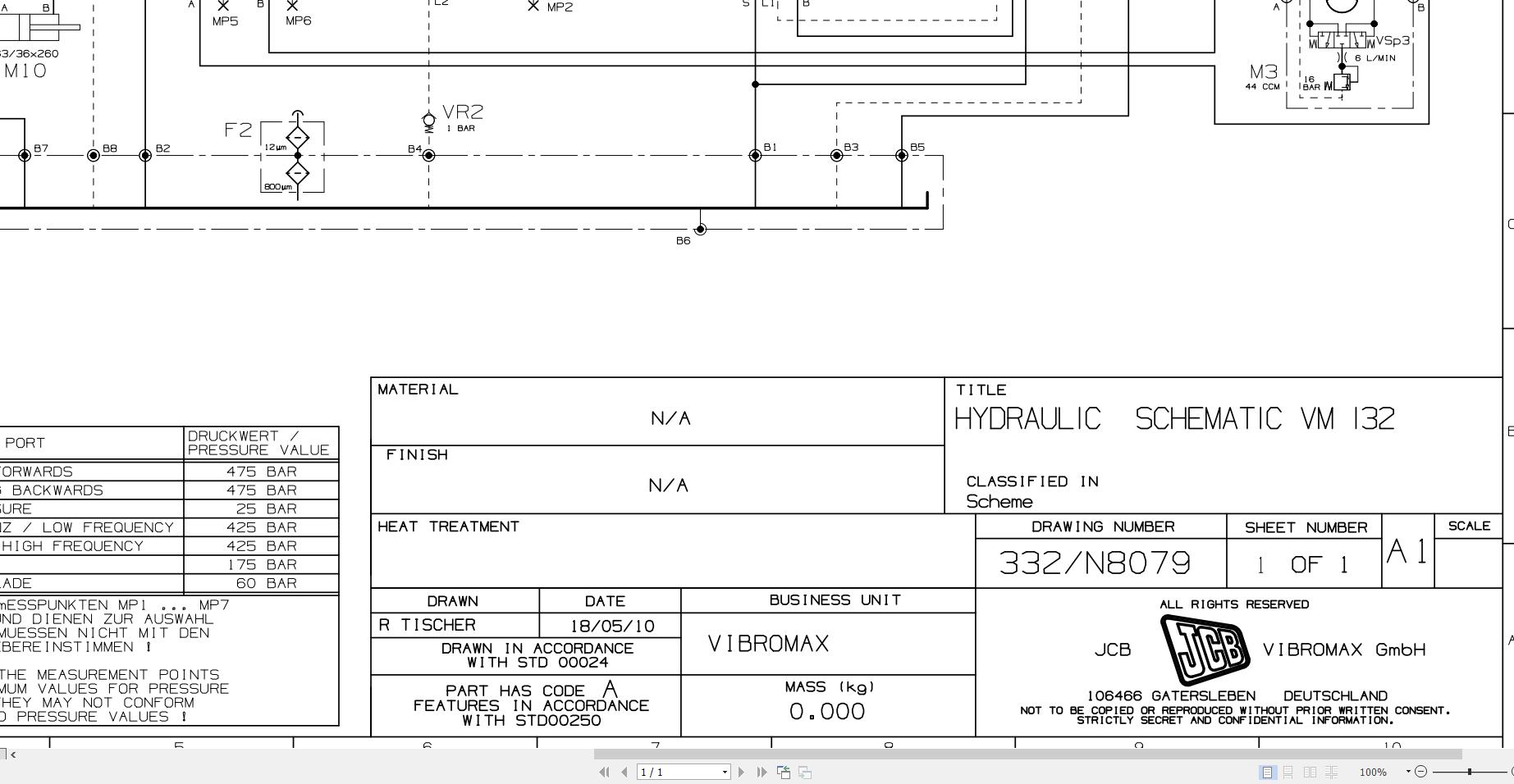 JCB Roller VM132 T3 GAT 2009 2014 Electrical and Hydraulic Diagram (2)