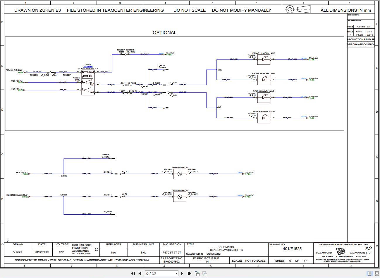 JCB Site Dumper 7T 1 FRONT TIP T4F JCB 2018 2019 Electrical and Hydraulic Diagram (2)