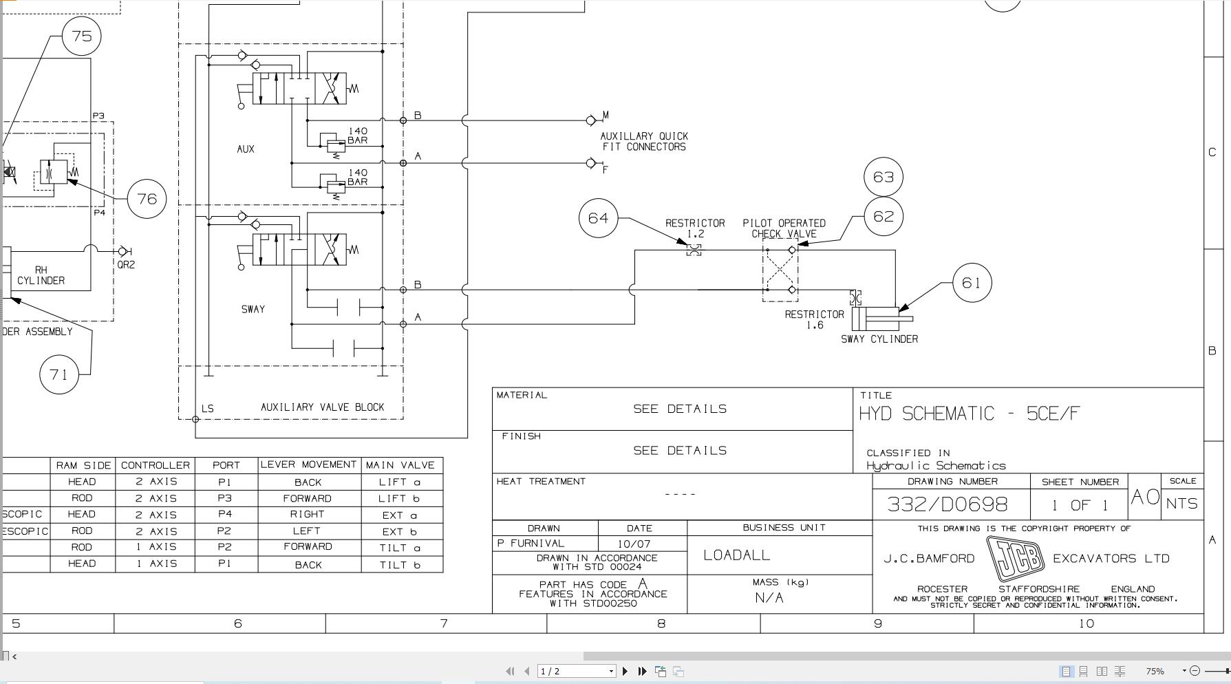 JCB Telehandler 507 42 T2 2007 2012 Electrical and Hydraulic Diagram (2)