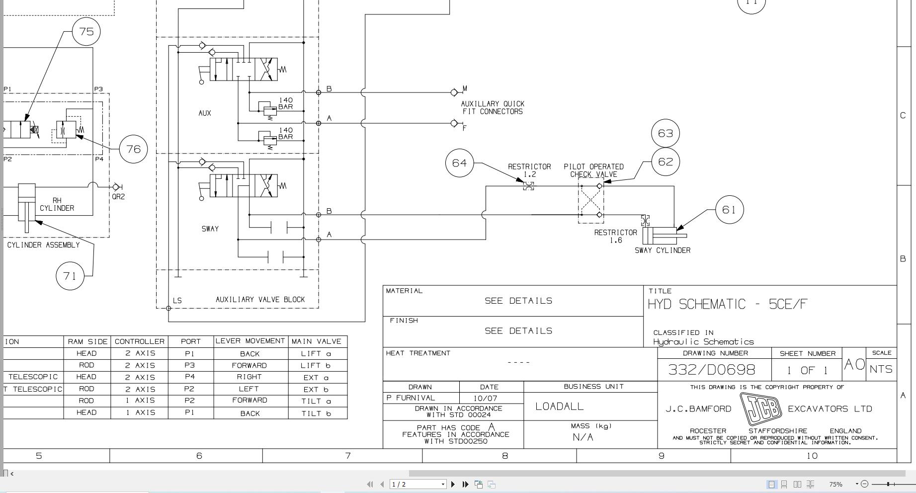 JCB Telehandler 507 42 T3 2009 Electrical and Hydraulic Diagram (2)