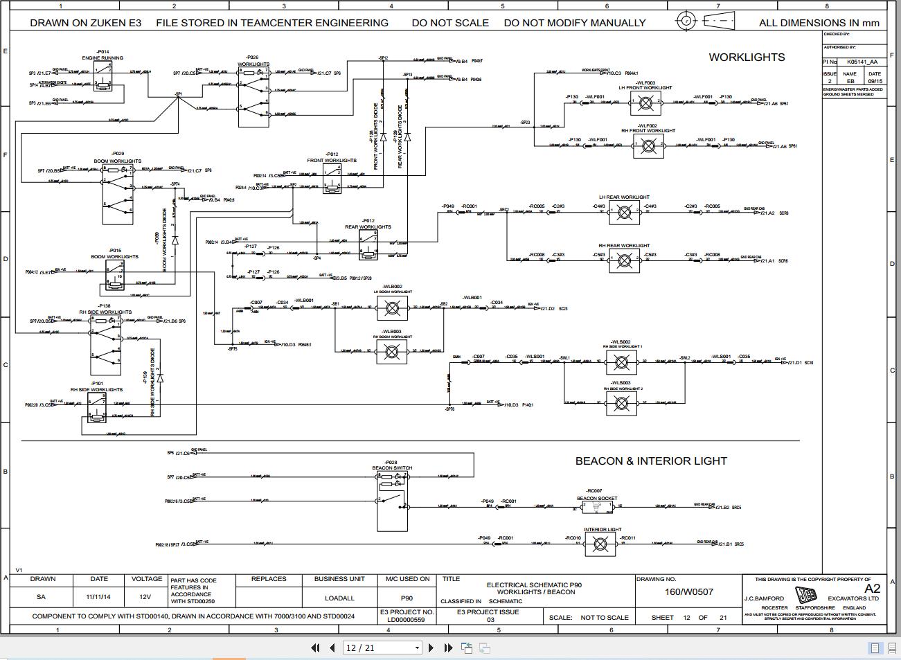 JCB Telehandler 509 42 T4F 55kW 2015 2025 Electrical and Hydraulic Diagram (2)