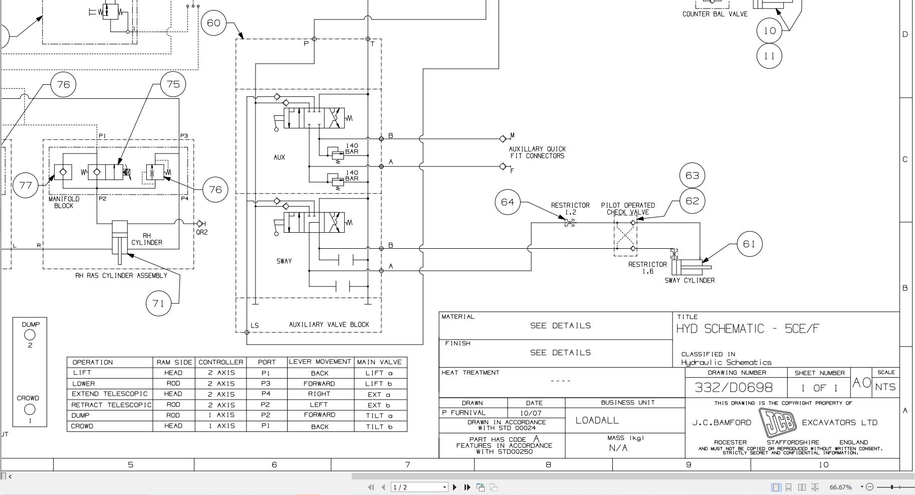 JCB Telehandler 509 42 T4F 55kW 2015 2025 Electrical and Hydraulic Diagram (3)