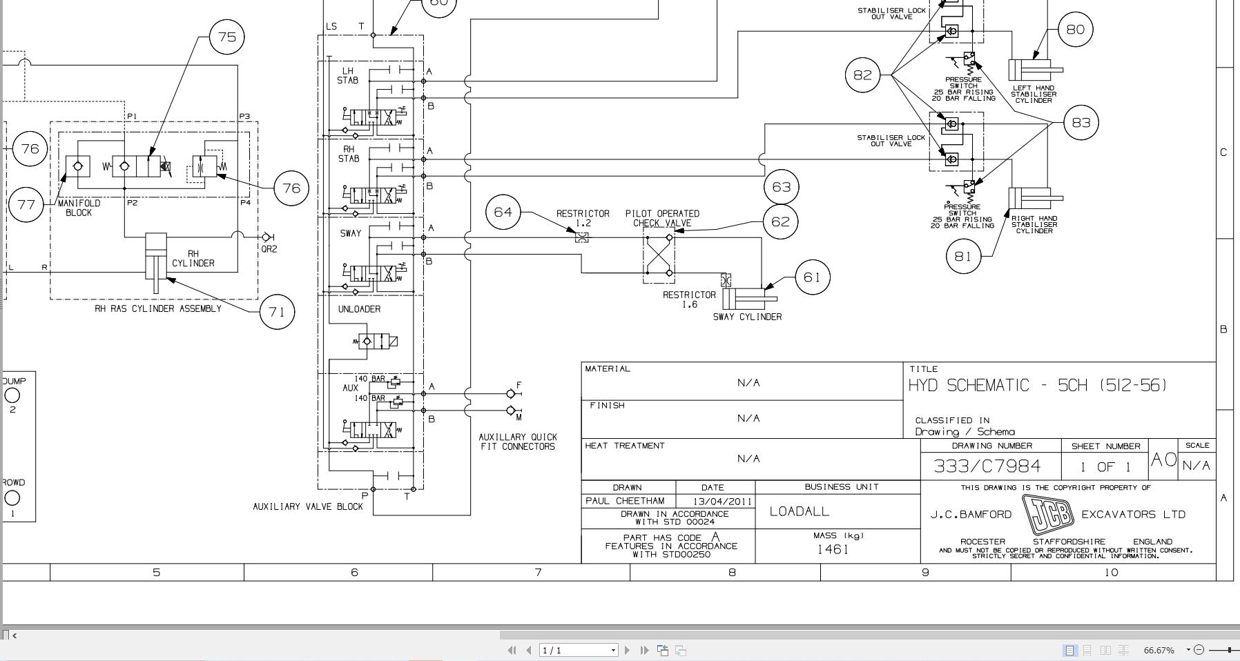 JCB Telehandler 512 56 T3 2011 2012 Electrical and Hydraulic Diagram (2)