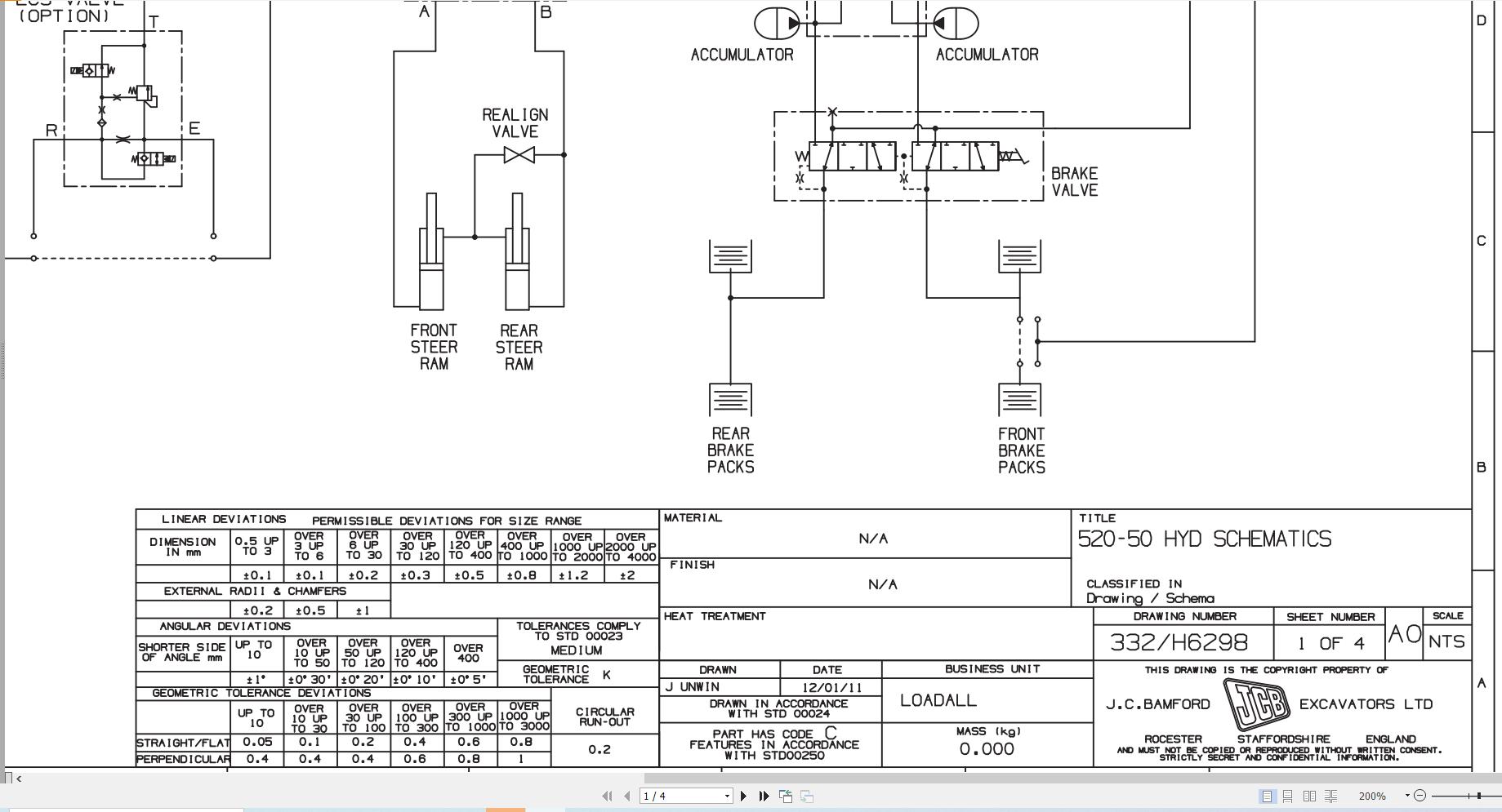 JCB Telehandler 520 50 1996 2014 Electrical and Hydraulic Diagram (2)