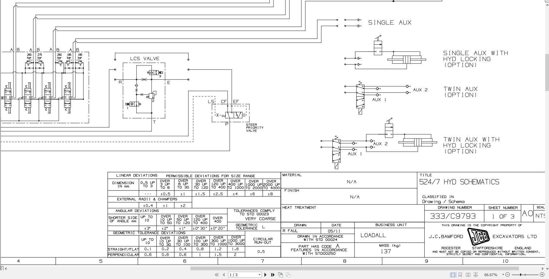 JCB Telehandler 527 55 T2 Perkins 2004 2007 Electrical and Hydraulic Diagram (2)