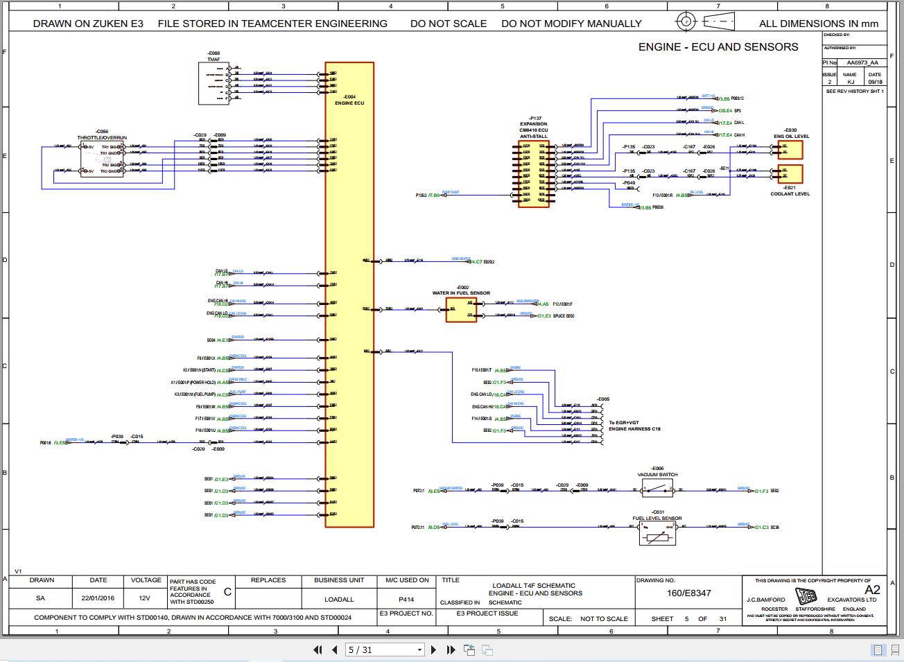 JCB Telehandler 527 58 HC T4F 2015 2023 Electrical and Hydraulic Diagram (2)
