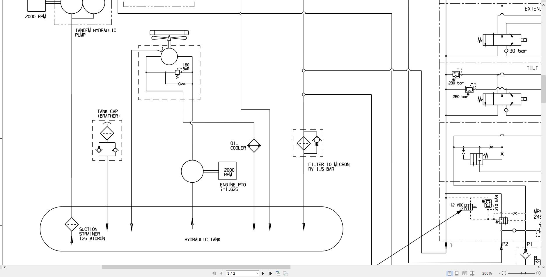 JCB Telehandler 530 110 BSIII 37kW RAJ 2019 Electrical and Hydraulic Diagram (2)
