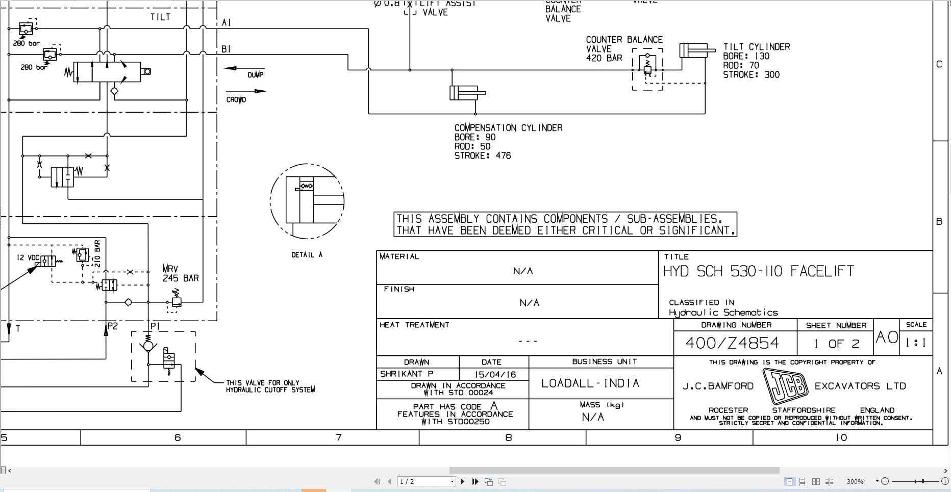 JCB Telehandler 530 110 BSIII 56kW RAJ 2020 2025 Electrical and Hydraulic Diagram (2)