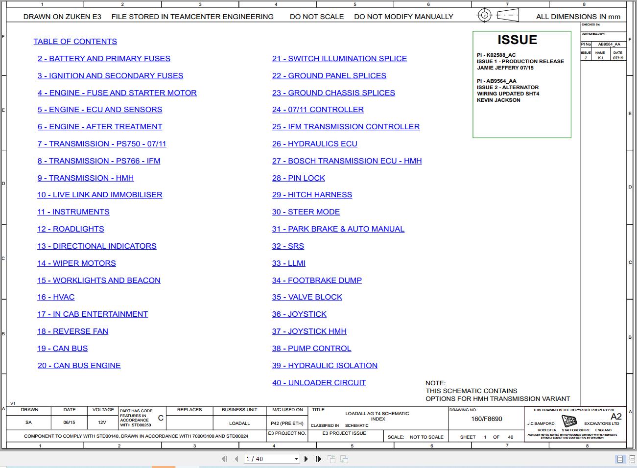 JCB Telehandler 531 70 T4F 2015 2021 Electrical and Hydraulic Diagram (1)