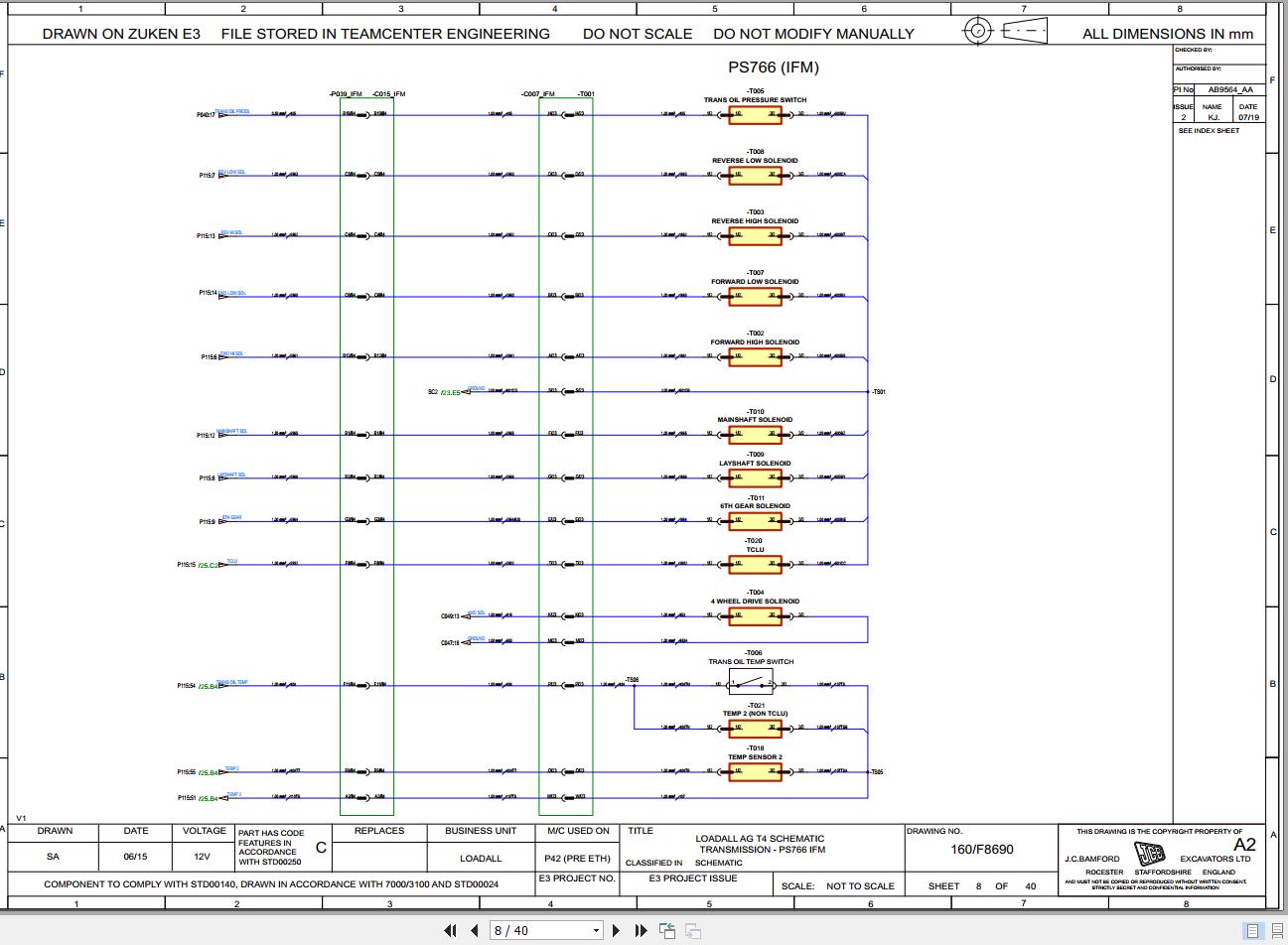 JCB Telehandler 531 70 T4F 55kW 2016 2025 Electrical and Hydraulic Diagram (2)