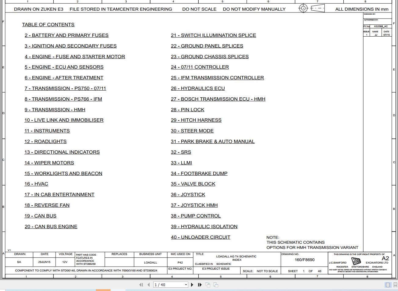 JCB Telehandler 531T70 T4F 2015 2018 Electrical and Hydraulic Diagram (1)