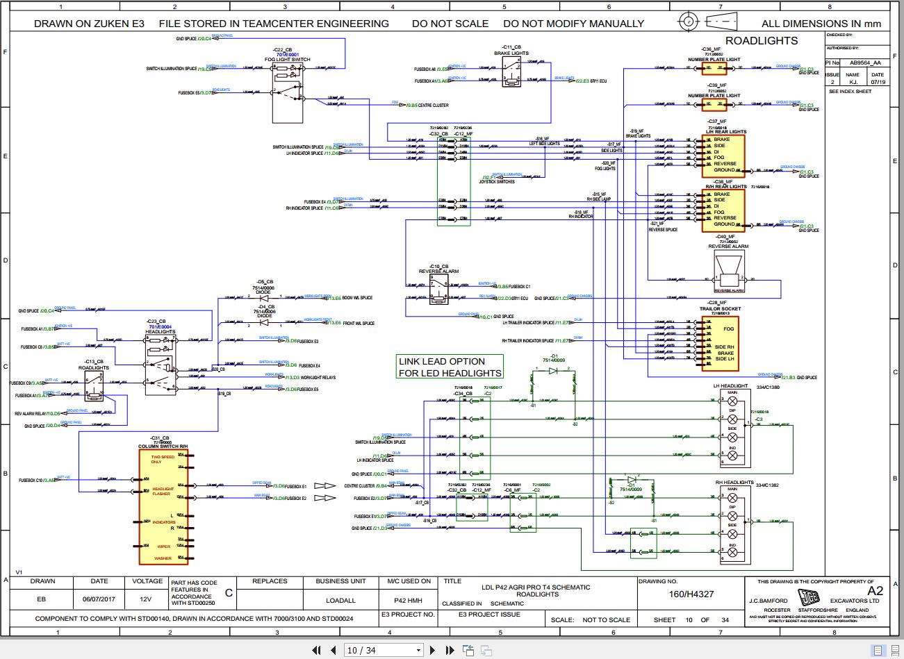 JCB Telehandler 531T70 T4F 2015-2018 Electrical and Hydraulic Diagram