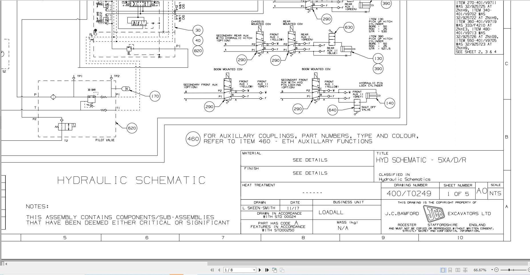 JCB Telehandler 532 70 UN3 GB3 2019 2025 Electrical and Hydraulic Diagram (3)