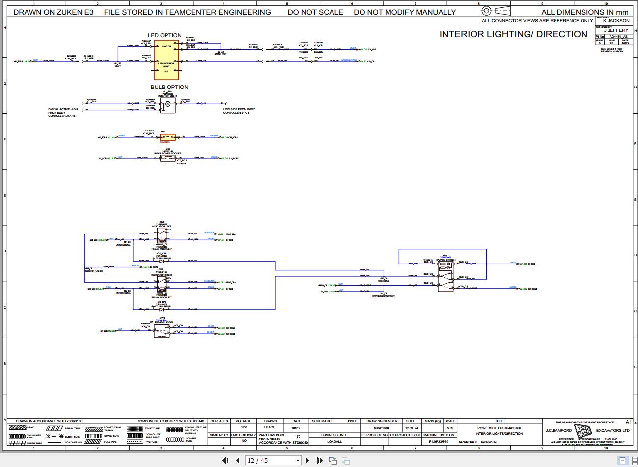 JCB Telehandler 532X70 STV 4.8L 2019 2025 Electrical and Hydraulic Diagram (2)