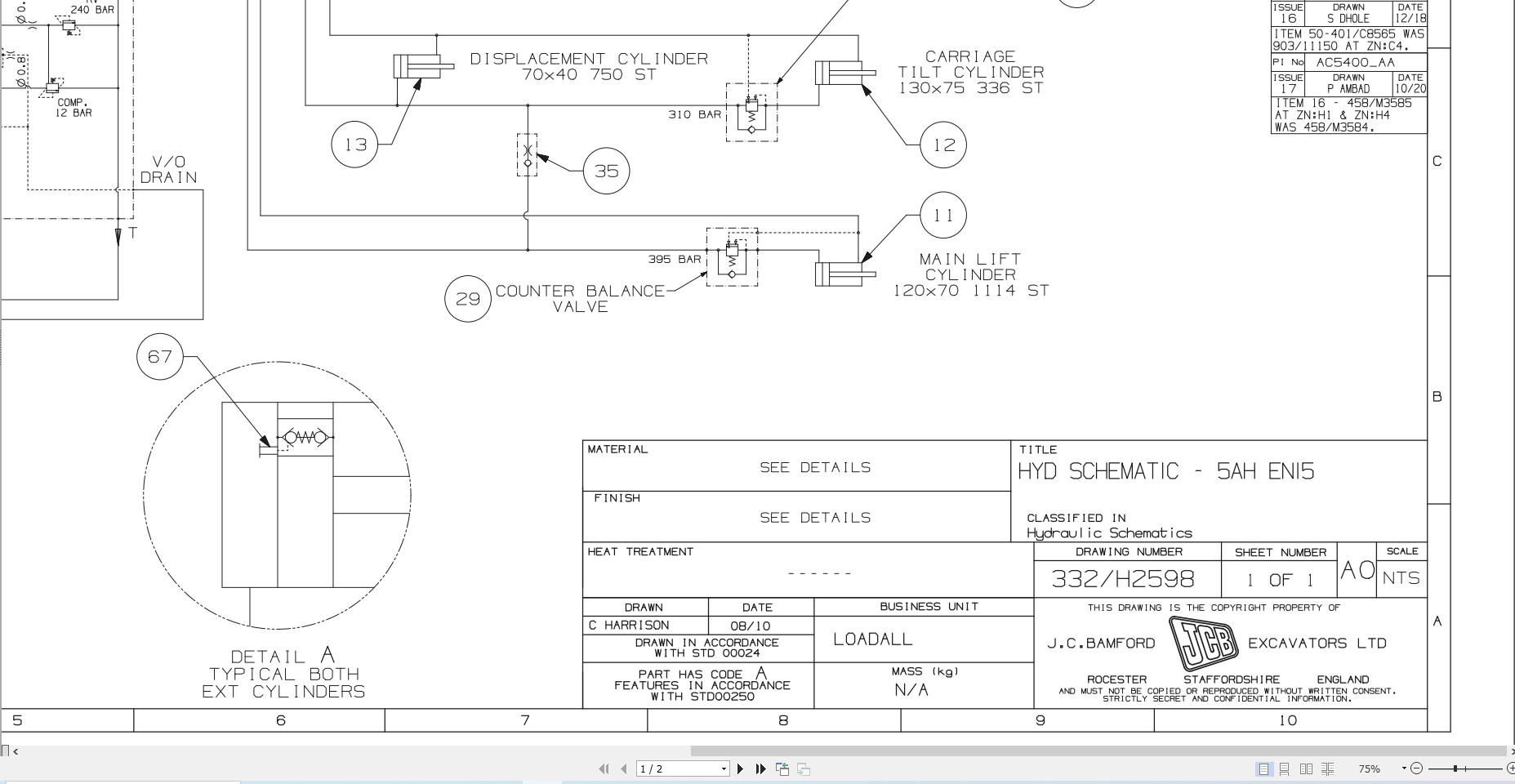 JCB Telehandler 533 105 T2 JCB 2005 2025 Electrical and Hydraulic Diagram (1)