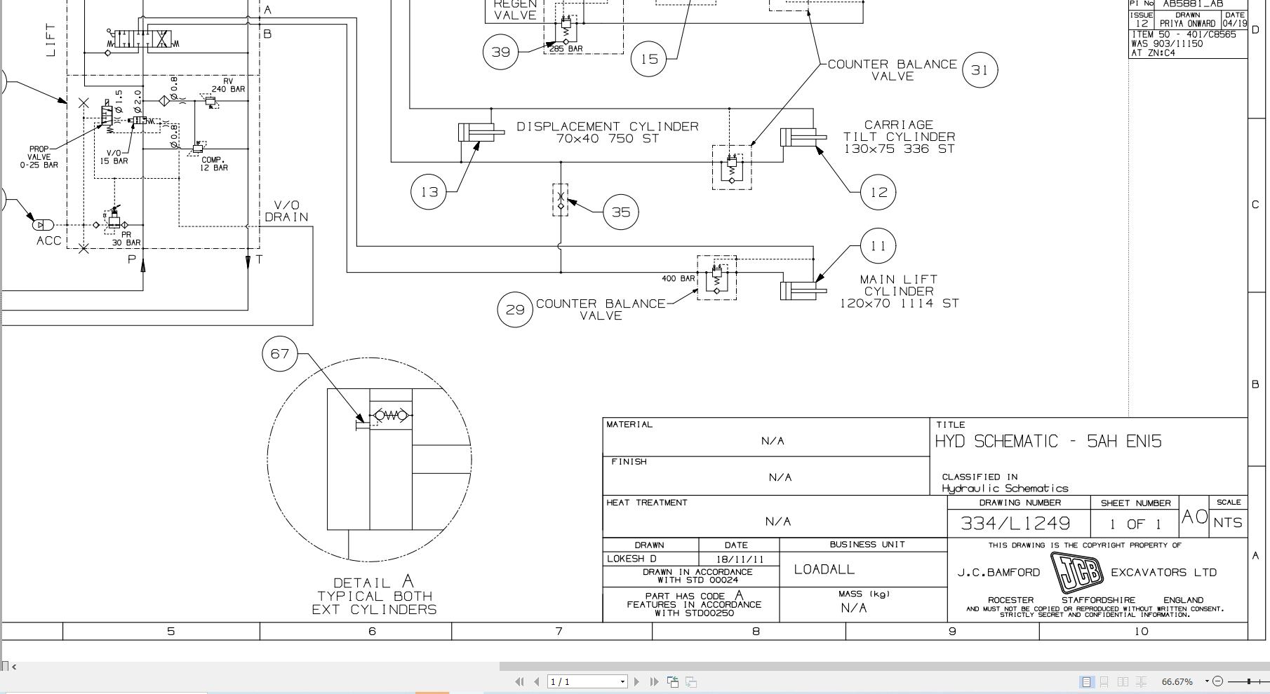 JCB Telehandler 533 105 T4F 2016 2025 Electrical and Hydraulic Diagram (3)
