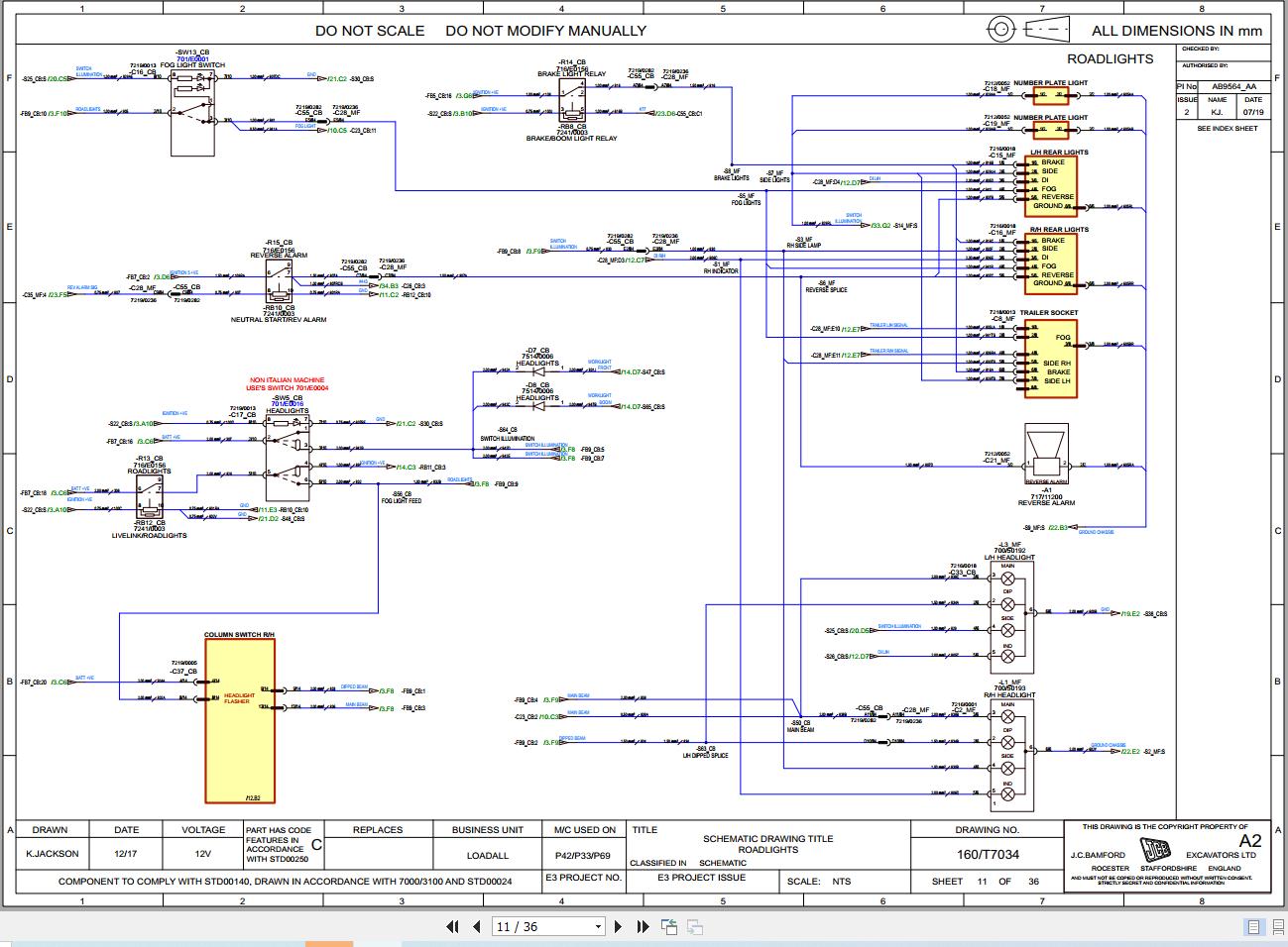 JCB Telehandler 535 95 T4F 55kW 2016 2025 Electrical and Hydraulic Diagram (2)