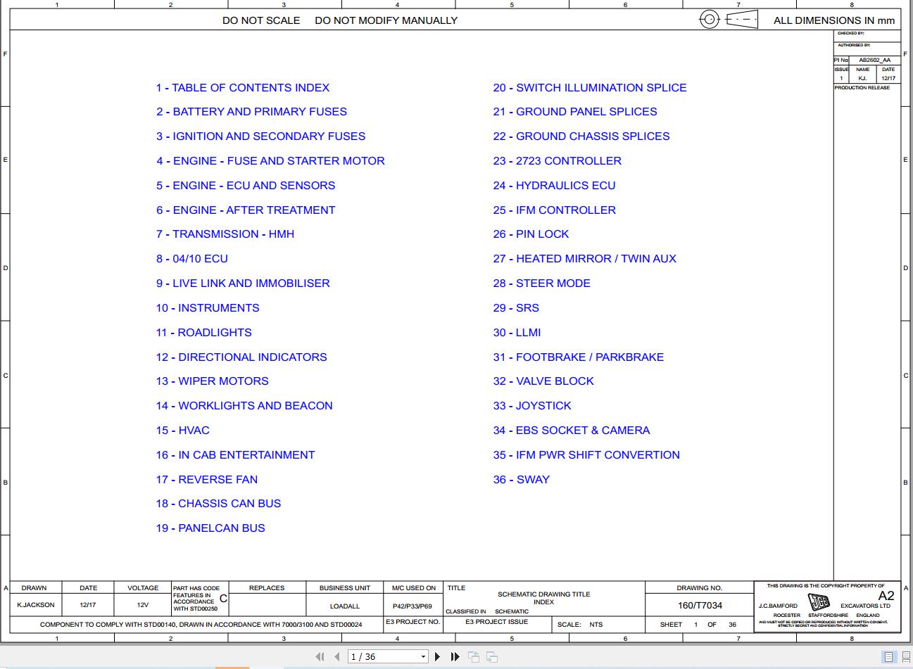 JCB Telehandler 535 95 UN3 GB3 2018 Electrical and Hydraulic Diagram (1)