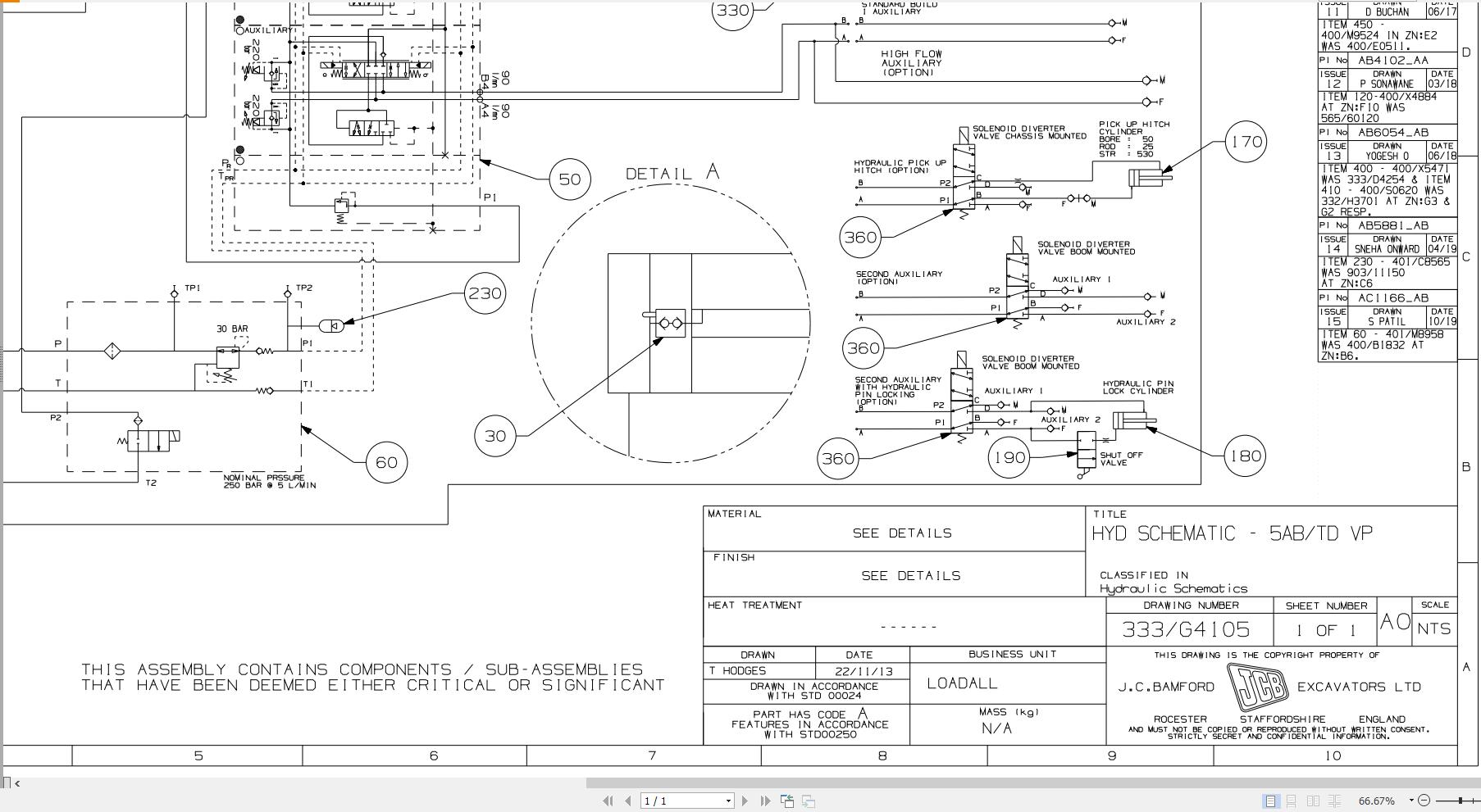 JCB Telehandler 535 95 UN3 GB3 2018 Electrical and Hydraulic Diagram (3)