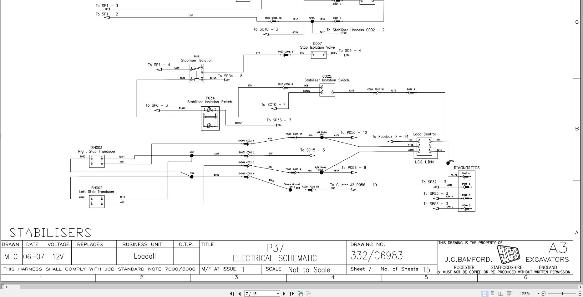 JCB Telehandler 535V125 MP T3 2013 2015 Electrical Diagram (2)