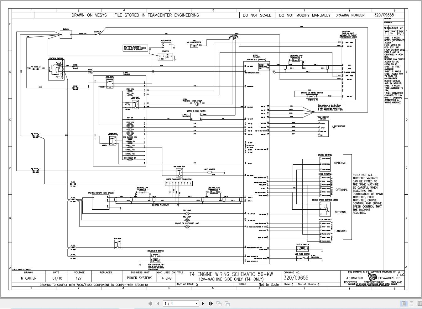 JCB Telehandler 535V125 MP T4i 2014 Electrical Diagram (1)