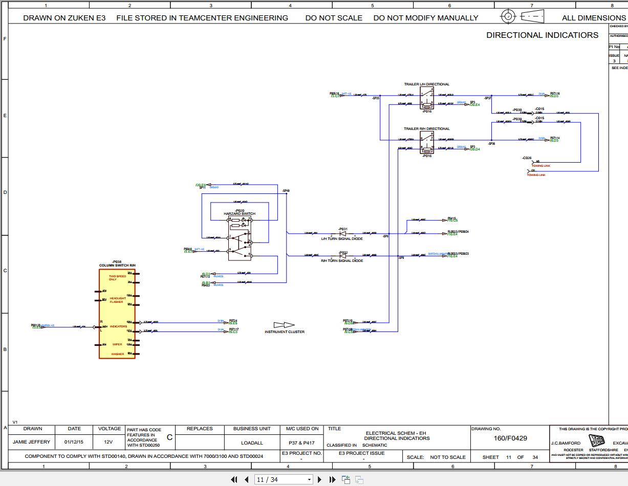 JCB Telehandler 535V125 UN3 GB3 Electrical and Hydraulic Diagram (2)