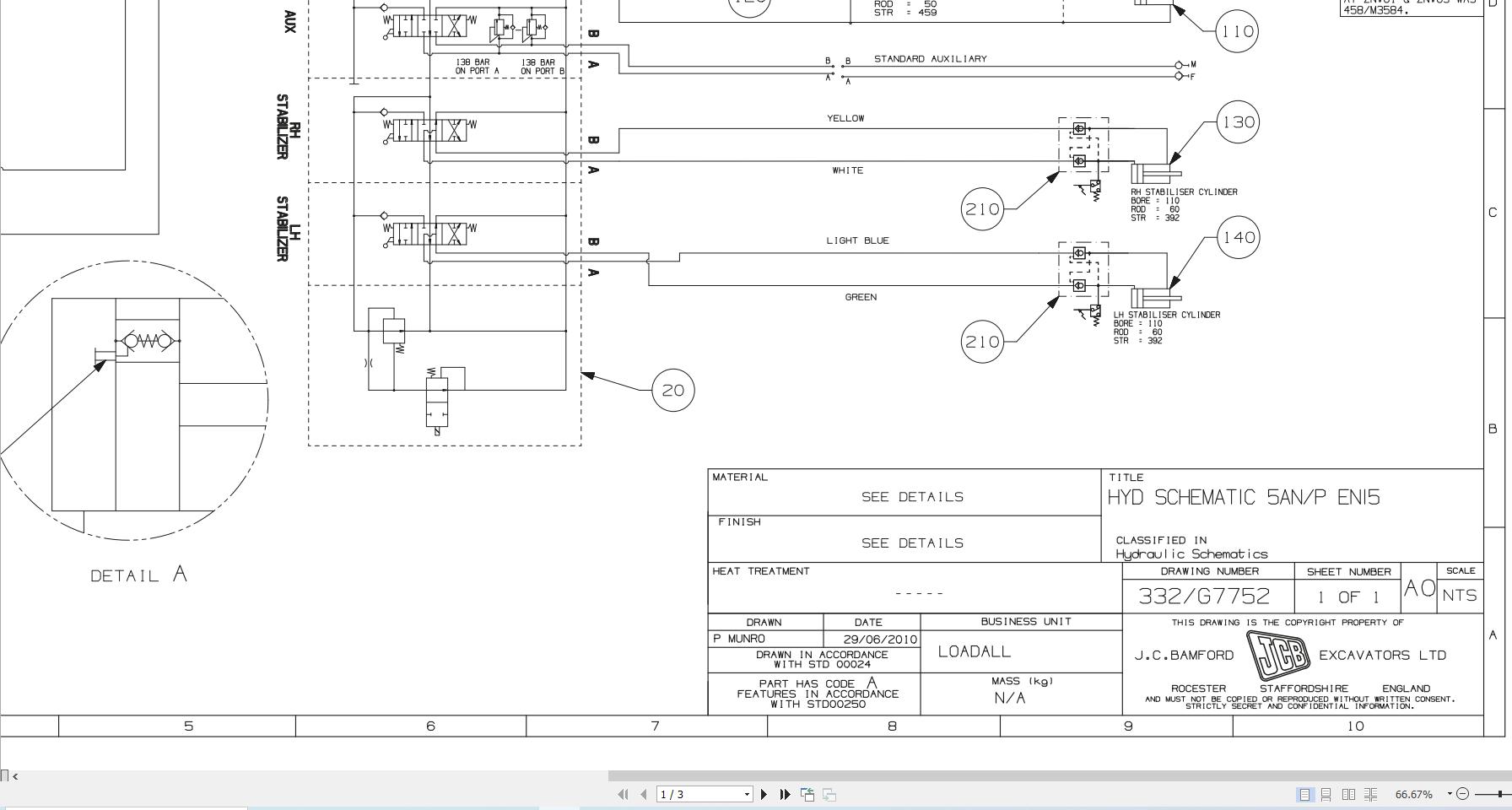 JCB Telehandler 535V140 T3 2007 2022 Electrical and Hydraulic Diagram (2)