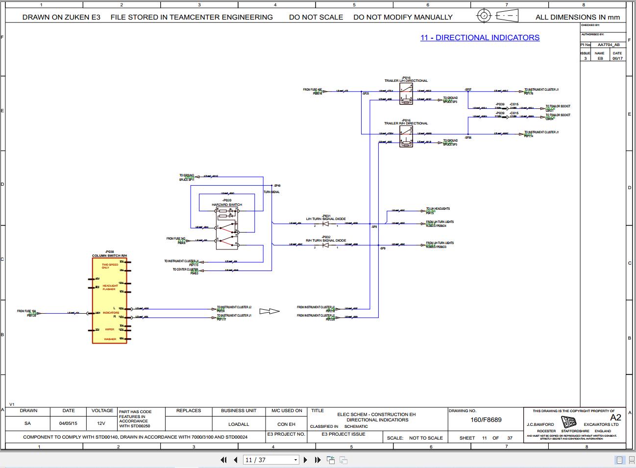 JCB Telehandler 535V140 T4F 55kW 2015 2016 Electrical and Hydraulic Diagram (2)