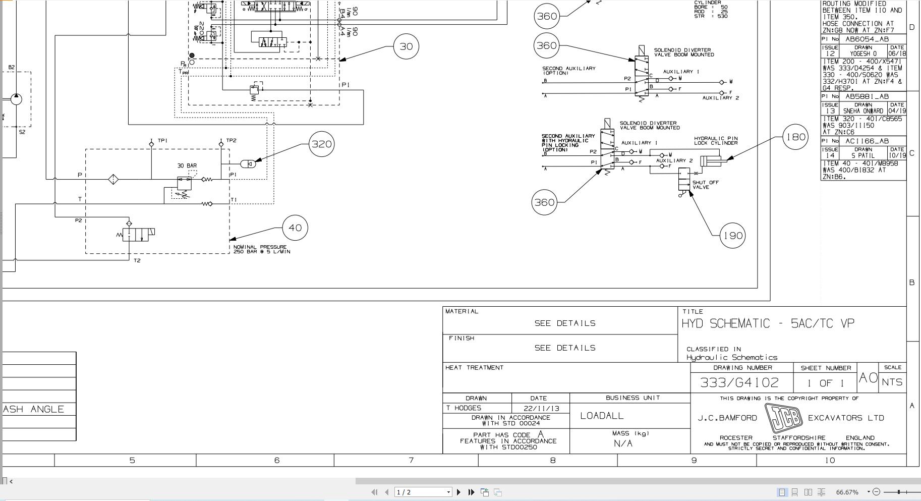 JCB Telehandler 536 60 T4F 2015 2020 Electrical and Hydraulic Diagram (3)
